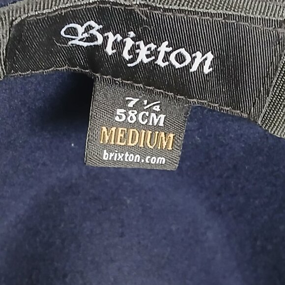 Brixton Supply Co Felted Wool Wide Brimmed Navy Fidora Hat main image 4